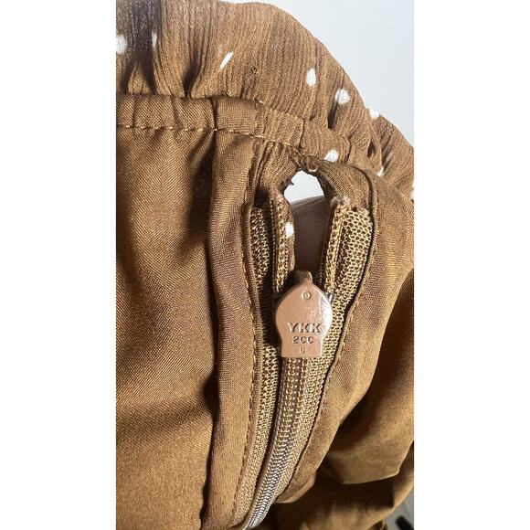 Madewell Size 6 Sophia Cami Tiered Midi Dress in Dot Brown Tie Back Zip *read* - Picture 13 of 15